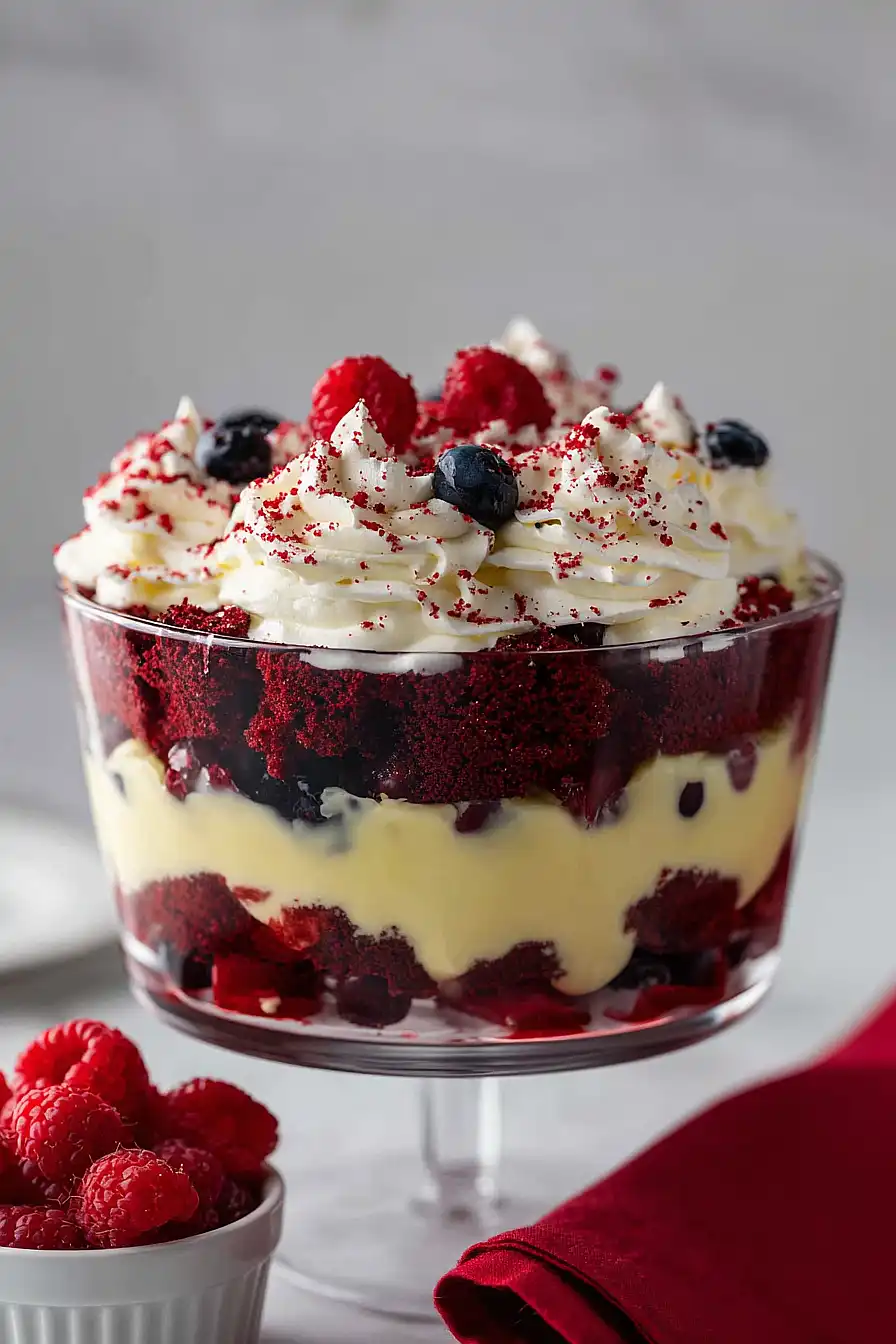 red velvet berry trifle