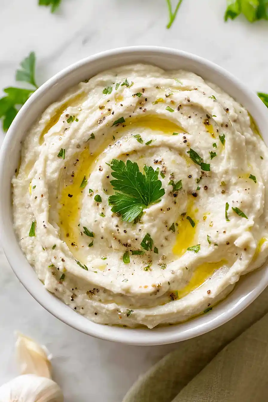 roasted garlic white bean dip