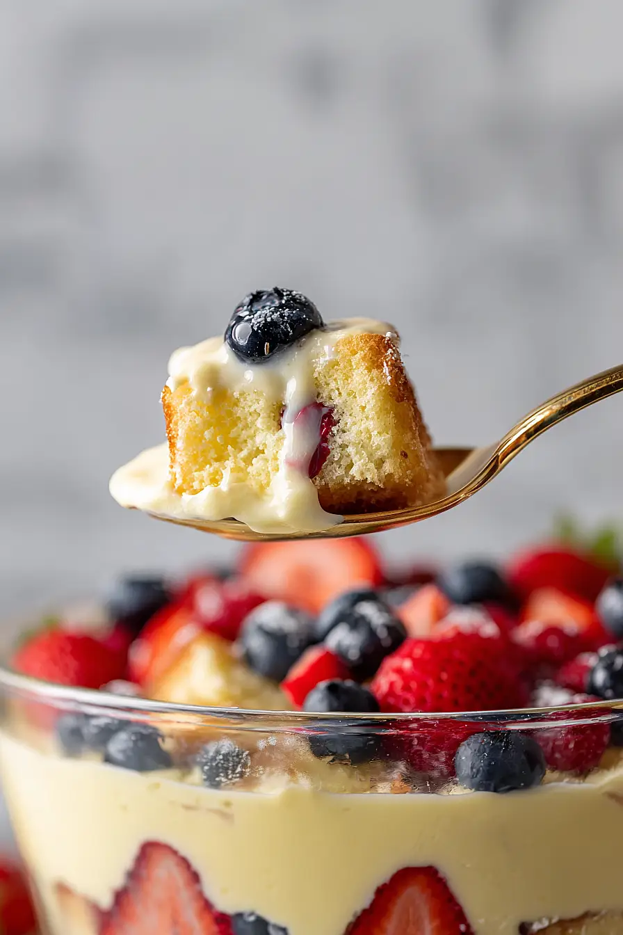 berry custard trifle