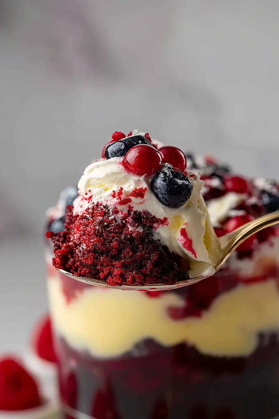 red velvet berry trifle