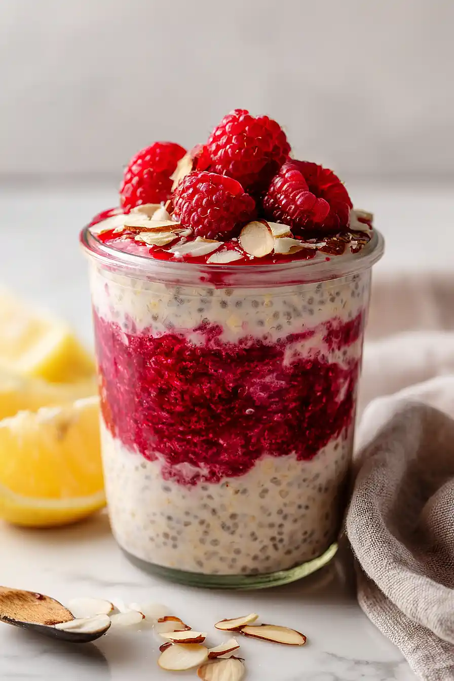 raspberry overnight oats