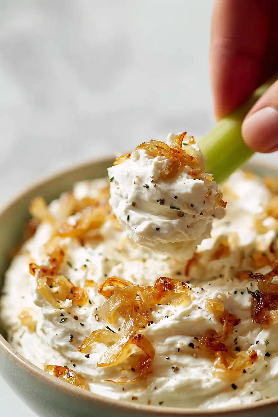 dairy free caramelized onion dip