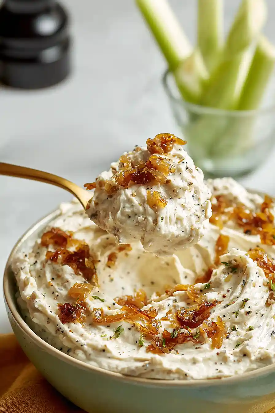 dairy free caramelized onion dip